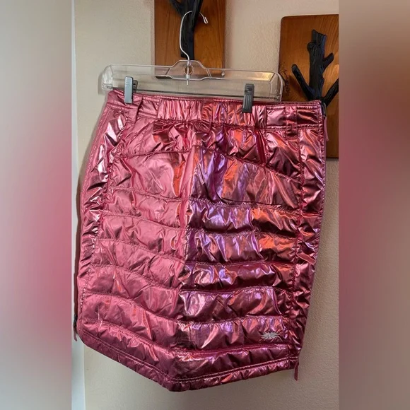 Skhoop Metallic Pink Down Puffer Skirt - Picture 2 of 5